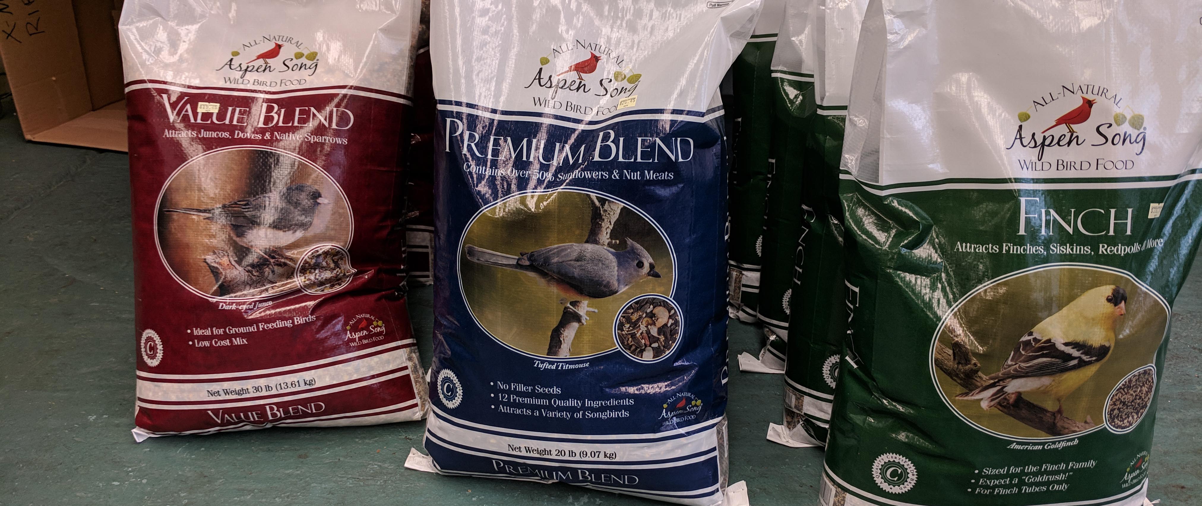 different blends of birdseed for different types of birds